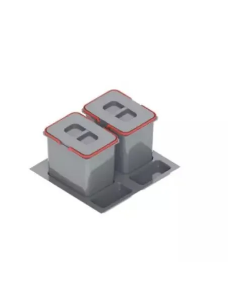 Koš odpadkový REJS PRAKTIKO 60/40/2 do zásuvky 2x20l v400mm šedý