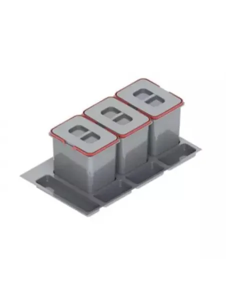 Koš odpadkový REJS PRAKTIKO 90/40/3 do zásuvky 3x20l v400mm šedý
