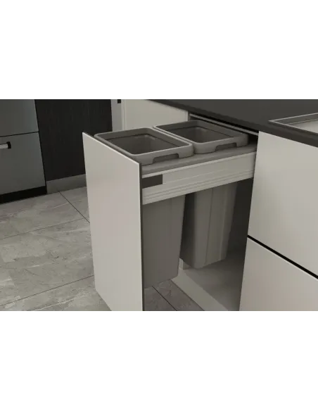 Odpadkový 2-koš Elegance, 2x18 l, 362-368x506x470, K40-šedý plast
