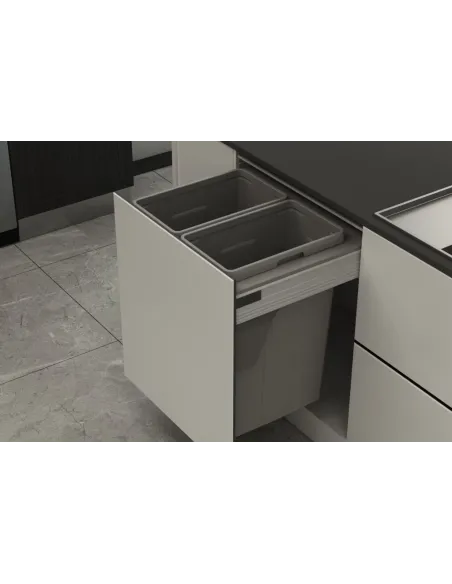 Odpadkový 2-koš Elegance, 2x35 l, 562-568x506x570, K60-šedý plast