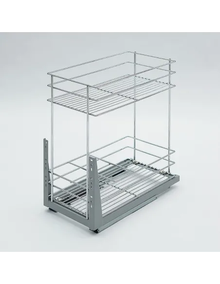 Plnovýsuvný dvojkoš Komfort spodní s tlumeným dovřením, 158x465x522 mm, chrom