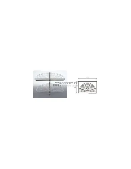 Koš otočný CARUSEL Classic 1/2 820mm 2-koš+tyč chrom