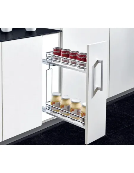 Plnovýsuvný dvojkoš boční Elegance s tlumeným dovřením - Levý, 110x470x570 mm