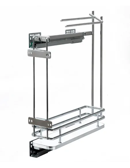 Plnovýsuvný koš Elegance boční s držáky utěrek a tl.dovřením - Pravý 150 mm
