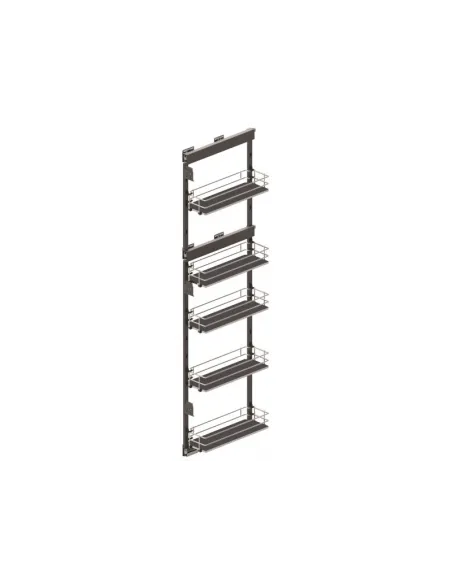 Koš boční MODUS Graphit MAXI 15/170/5L 5-košů, plnovýsuv s tlumením, plné dno mdf/Cr/grafit levý