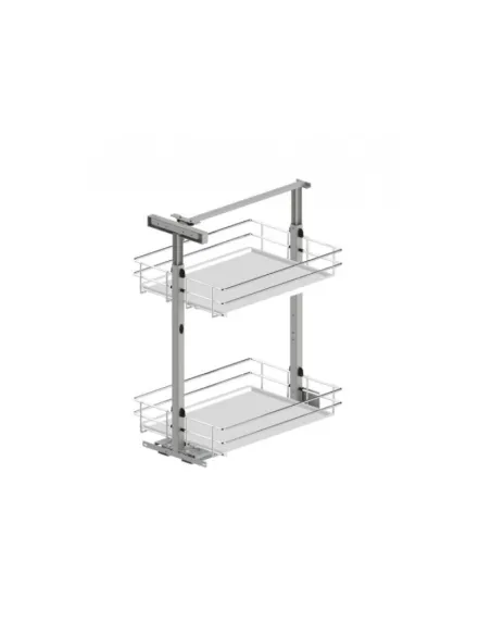 Koš dolní MODUS White 40/50/2 plnovýsuv s tlumením, plné dno Cr/bílý (pozor hloubka 50 cm) 