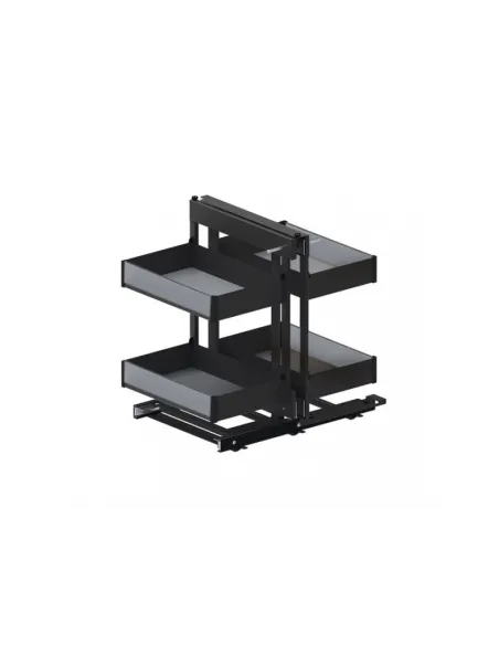 Box rohový CORNER PURO Black  800L plné dno černá matná/sklo levý
