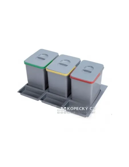 Koš odpadkový REJS PRAKTIKO 80/30/3 do zásuvky 3x15l v300mm šedý