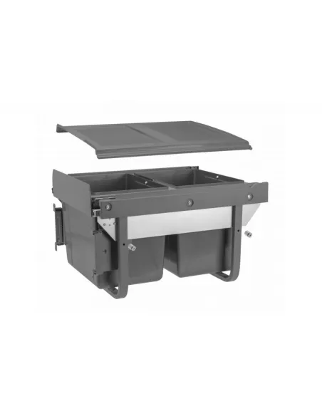 Koš odp. PRACTI FRONT 45N 2x15 plnovýsuv soft na dvířka v360mm 2x15l antracit