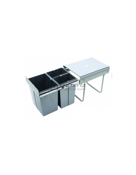 Koš odpadkový JC601 40V 1x20l+2x9l v440mm plnovýsuv soft šedý