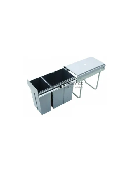 Koš odpadkový JC603 30V 1x20l+1x9l v440mm plnovýsuv soft šedý