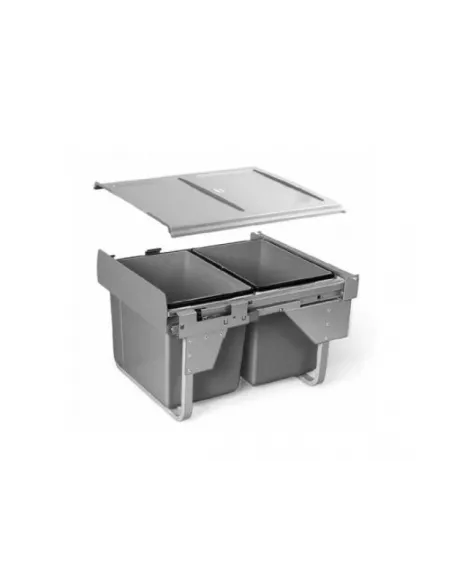 Koš odpadkový JC607 45N 2x15l v345mm plnovýsuv soft šedý