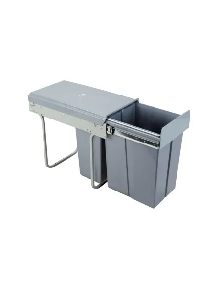 Koš odpadkový JC603F 30V 1x20l+1x9l v440mm plnovýsuv soft s uchycením čela šedý