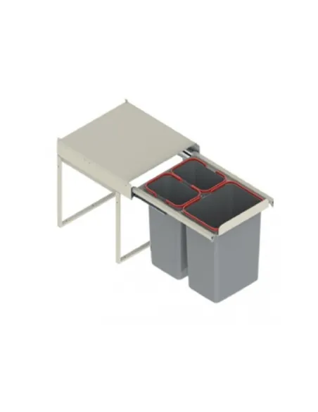 Koš odpadkový JC606 45V 1x20l+2x9l v450mm plnovýsuv soft šedý
