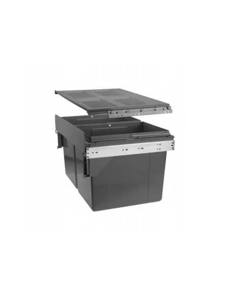 Koš odp. PRACTI FRONT 40NB 2x16 plnovýsuv soft boční na dvířka v360mm 2x16l antracit