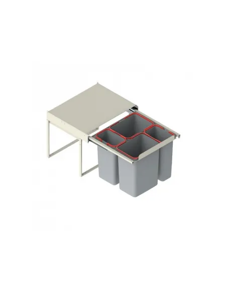 Koš odpadkový JC609 60N 2x7l+2x15l v345mm plnovýsuv soft šedý