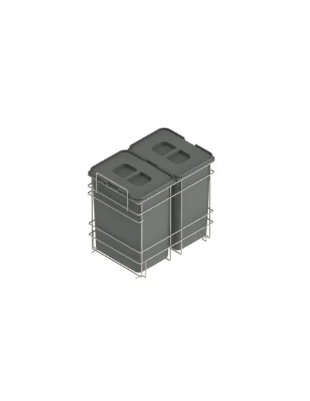 Odpadkový koš VARIANT MULTI 40 2x20l v440 bez výsuvu šedý