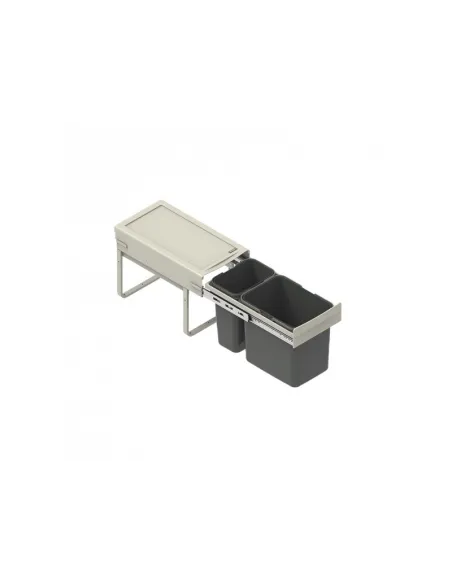 Koš odpadkový JC603 30N 1x7l + 1x15l v330mm plnovýsuv soft šedý