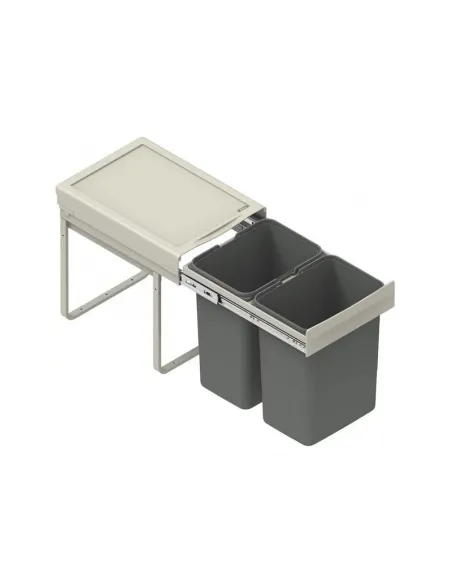 Koš odpadkový JC602 40N 2x15l v330mm plnovýsuv soft šedý