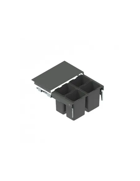 Odpadkový koš SEGREGO Front 80V 4x20l v425, L480mm plnovýsuv soft grafit