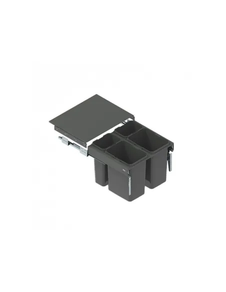 Odpadkový koš SEGREGO Front 60V 2x9l 2x20l v425, L480mm plnovýsuv soft grafit