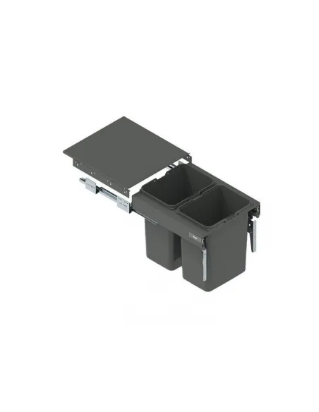 Odpadkový koš SEGREGO Front 50V 2x20l v425, L480mm plnovýsuv soft grafit