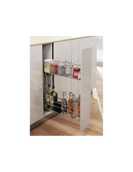 Koš boční VARIO 20/2L 2-patrový, plnovýsuv Hettich Quadro bílý levý