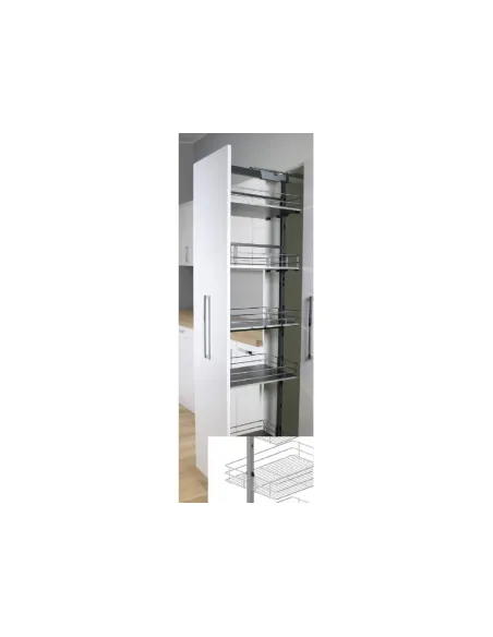 Box potravinový TOWER MINI Classic 40/120-140/4 4-koše drát.dno Cr bez výsuvu