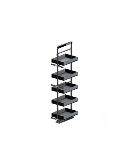 Box potravinový PURO MAXI 30/190-210/6 plnovýsuv FULTERER 120kg, 6-košů, plné dno černá matná/sklo