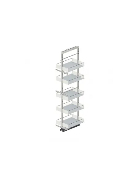 Box potravinový PURO MAXI 40/190-210/6 plnovýsuv FULTERER 120kg, 6-košů, plné dno bílá matná/sklo