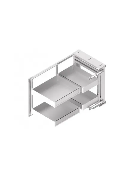 Box rohový CORNER FRONT SPACE PURO White 900-1000 drát.dno L/P bílá mat/sklo