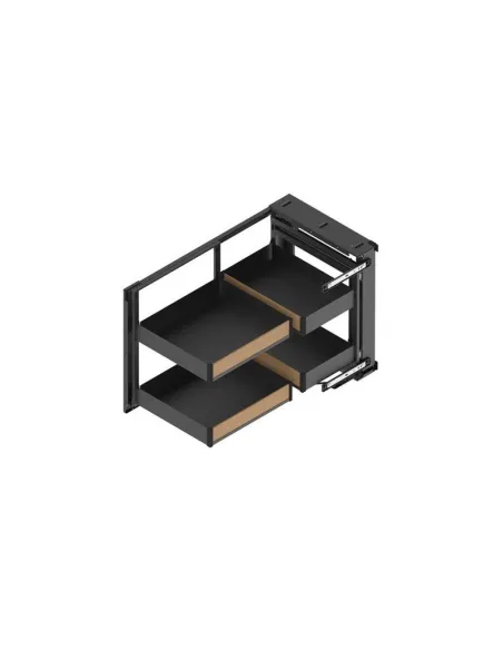 Box rohový CORNER FRONT SPACE PURO Black 900-1000 drát.dno L/P černá mat/dub