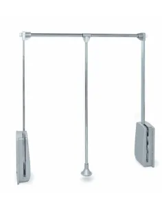 Sklopná šatní tyč - chrom,šedý plast 600-830x140x840 mm