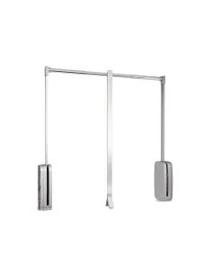 Sklopná šatní tyč SLING - chrom, šedý plast 450-600x126x840 mm