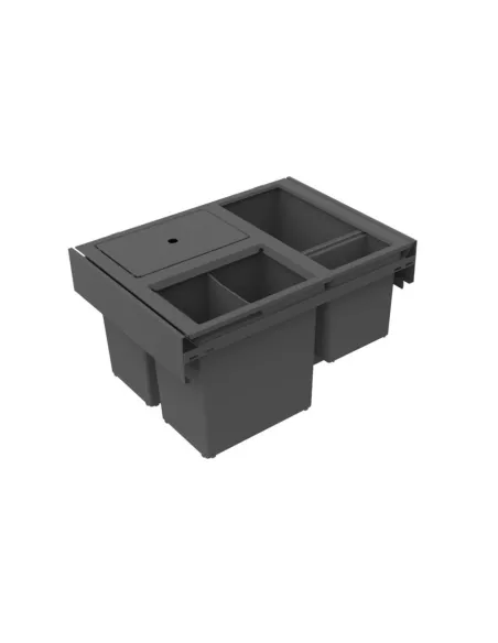 Odpadkový koš HIDE 600, 3x12 l, antracit, plast