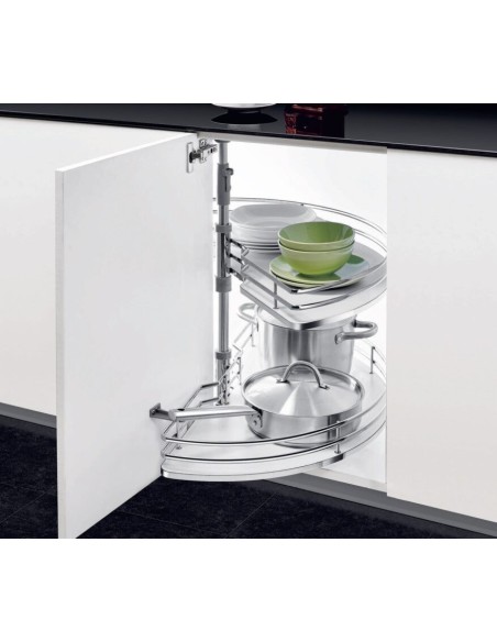 Karusel 180° Elegance, plné dno, 750x400x570-710 mm, chrom