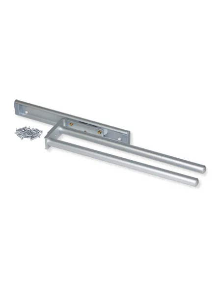 Výsuvný věšák na utěrky, L 310 mm, 2 ramena, střibrný