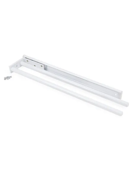 Výsuvný věšák na utěrky, L 439 mm, 2 ramena, bílý