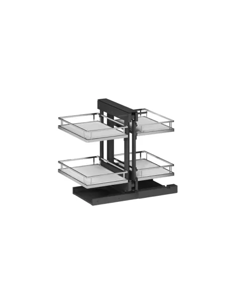 Slepý roh WIRELI Elegance s tlumeným dovřením - L/P, 680x470x580 mm, bílá, chrom