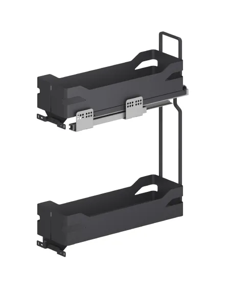 Plnovýsuvný dvojkoš boční WIRELI Style s tl.dovřením, 114x480x580mm, antracit