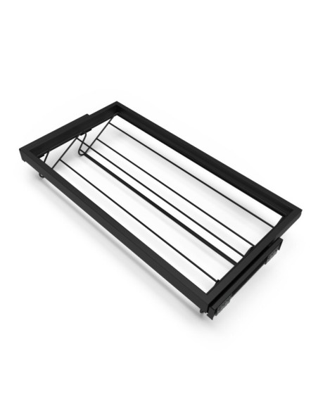 Výsuvný botník HACK s tl. dovřením, 860-894x434x106 mm, černý epoxid