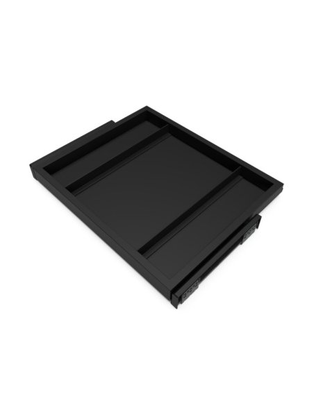 Výsuvný organizér na doplňky HACK, 560-594x434x56 mm, černý epoxid, šedá