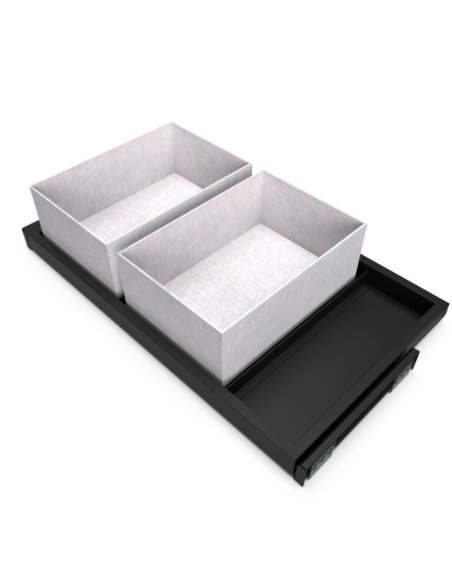 Výsuvný organizér na doplňky HACK, 760-794x434x56 mm, černý epoxid, šedá