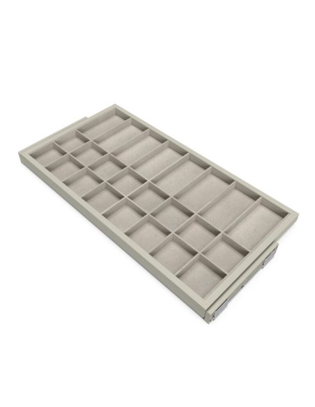 Výsuvný pořadač na doplňky HACK, 860-894x434x56 mm, kamenná šedá, šedá