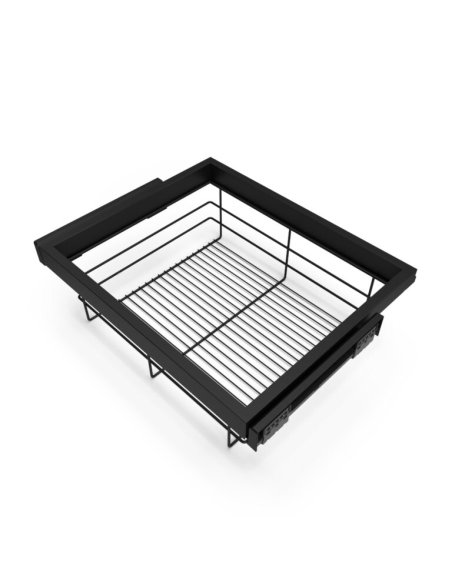 Výsuvný úložný koš HACK,  560-594x434x140 mm, černý epoxid