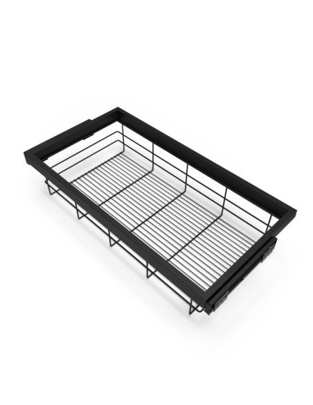 Výsuvný úložný koš HACK,  860-894x434x140 mm, černý epoxid